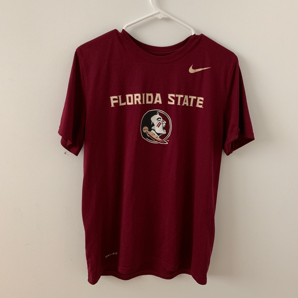 Nike Florida State Garnet Short Sleeve Tee with Gold Logo